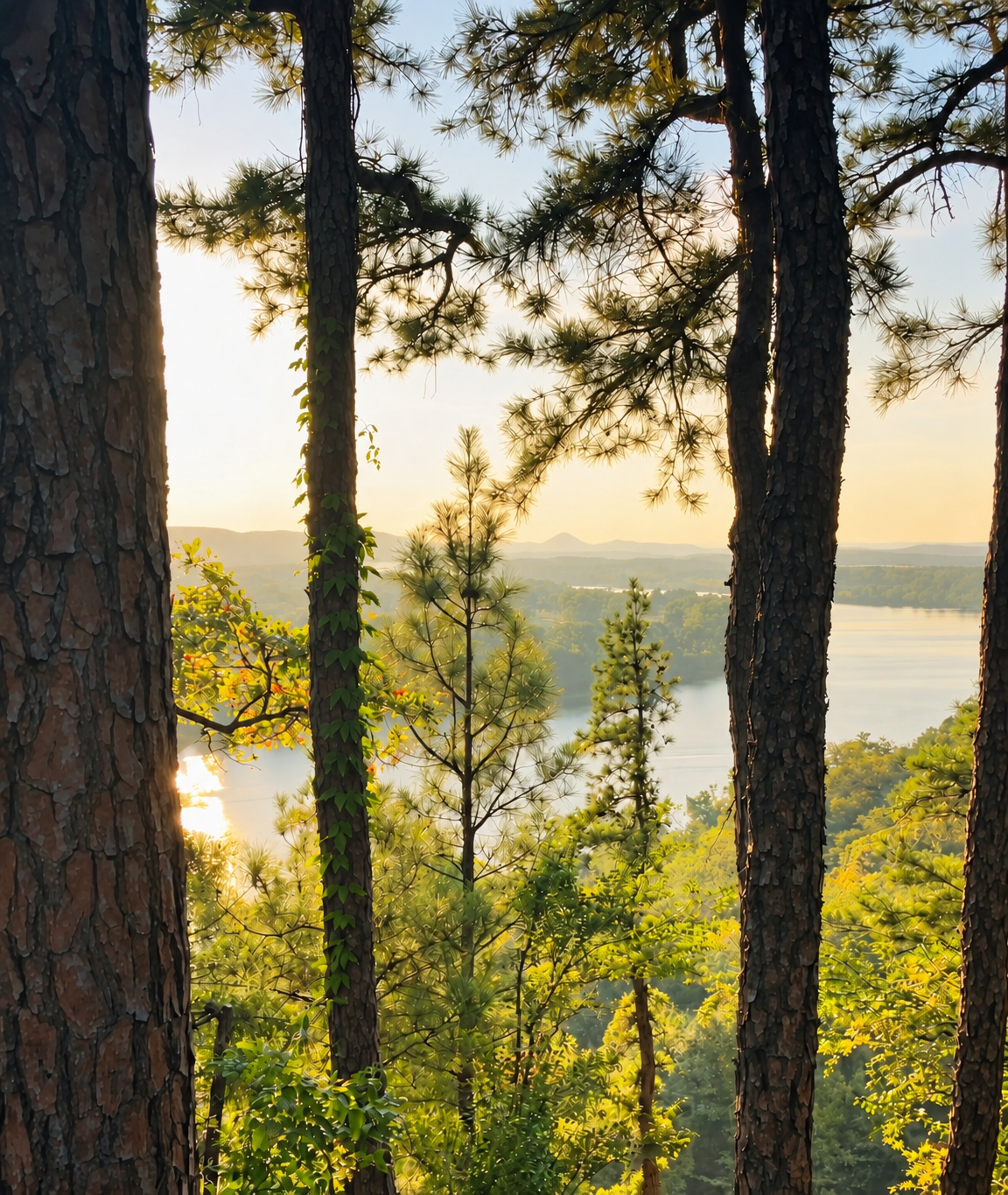View of the Arkansas River from Big Rock toward Pinnacle Mountain