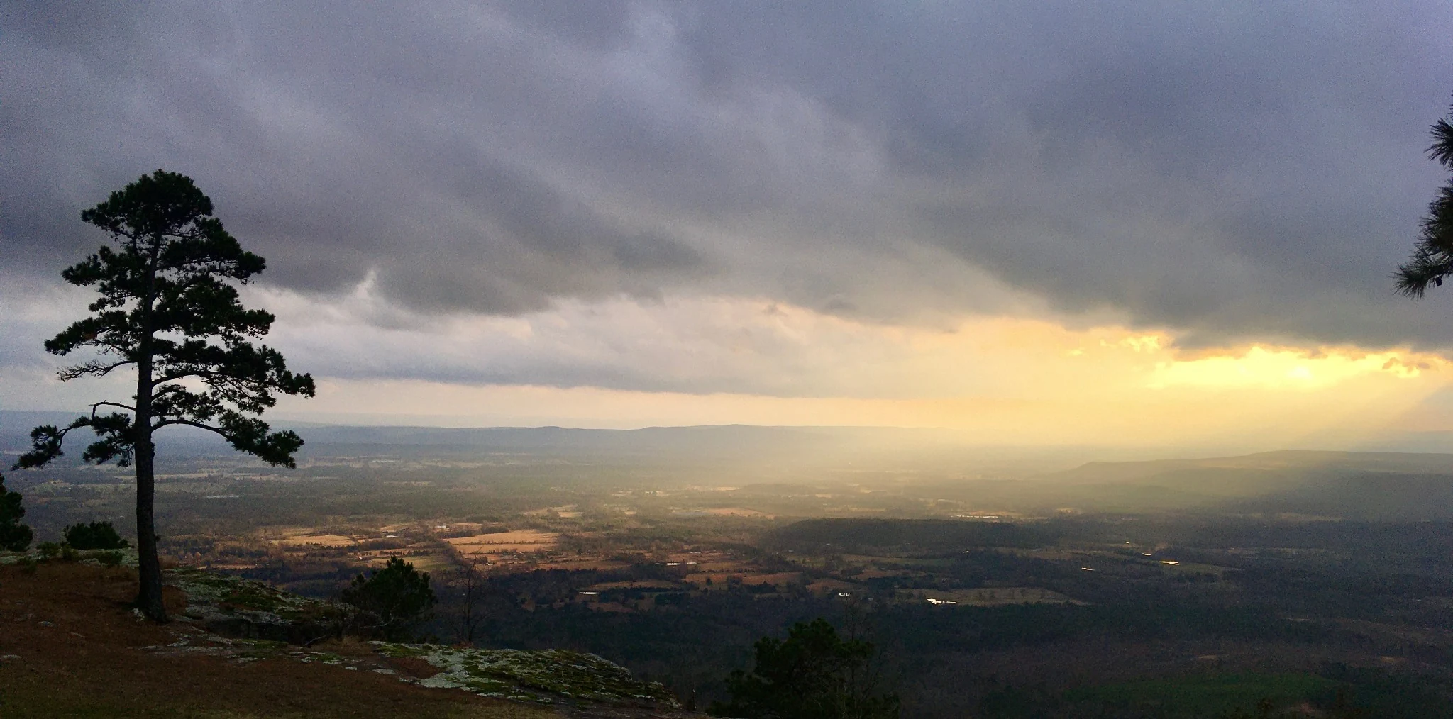 View south from Mount Nebo toward the Petit Jean River valley in Arkansas
